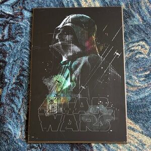 Star Wars Black Poster with Green and Teal Accents - Darth Vader Art